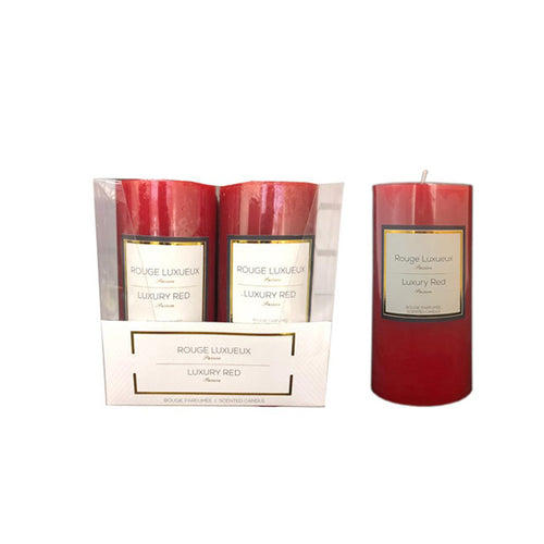 13435 - 3X6 Candle - Luxury Red - Unit price:  3.95$  (Min: Case of 6)