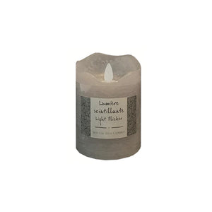 13492 - Flicker LED Candle - Grey - 3"x4.5" - Unit price:  4$ (Min: Case of 12)