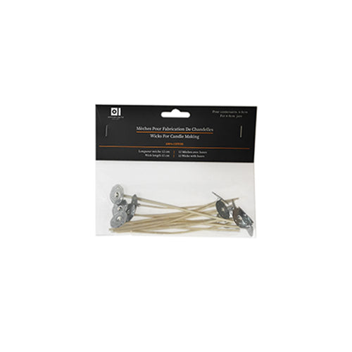 13510 -  Wick for candle making - For 6-8cm jars - Bag of 12-  Unit price:  1.40$  (Min: Case of 12)