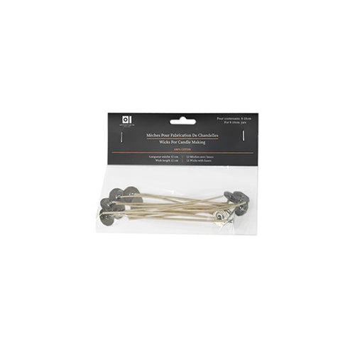 13511 -  Wick for candle making - For 8-10cm jars - Bag of 12-  Unit price:  1.40$  (Min: Case of 12)