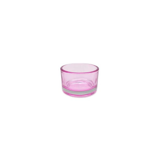 13932 -  Glass Candle Holder - Pink  - 5.2cmx3.4cm - Unit price:  0.6$ (Min: Case of 24)