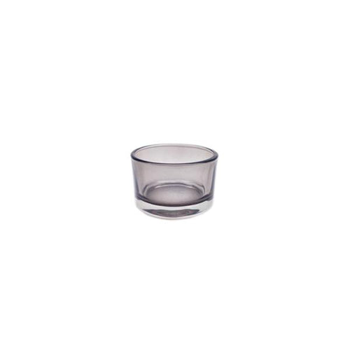 13933 -  Glass Candle Holder - Grey  - 5.2cmx3.4cm - Unit price:  0.6$ (Min: Case of 24)