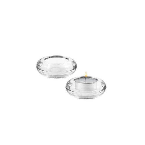 13937 -  Glass Candle Holder - Clear - 6.7cmx2.6cm - Unit price:  0.75$ (Min: Case of 24)