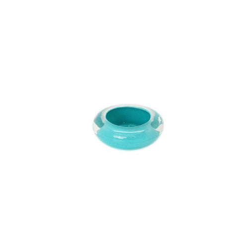 13939 -  Glass Candle Holder - Shiny Blue - 6.7cmx2.6cm (- Unit price:  0.75$ (Min: Case of 24)