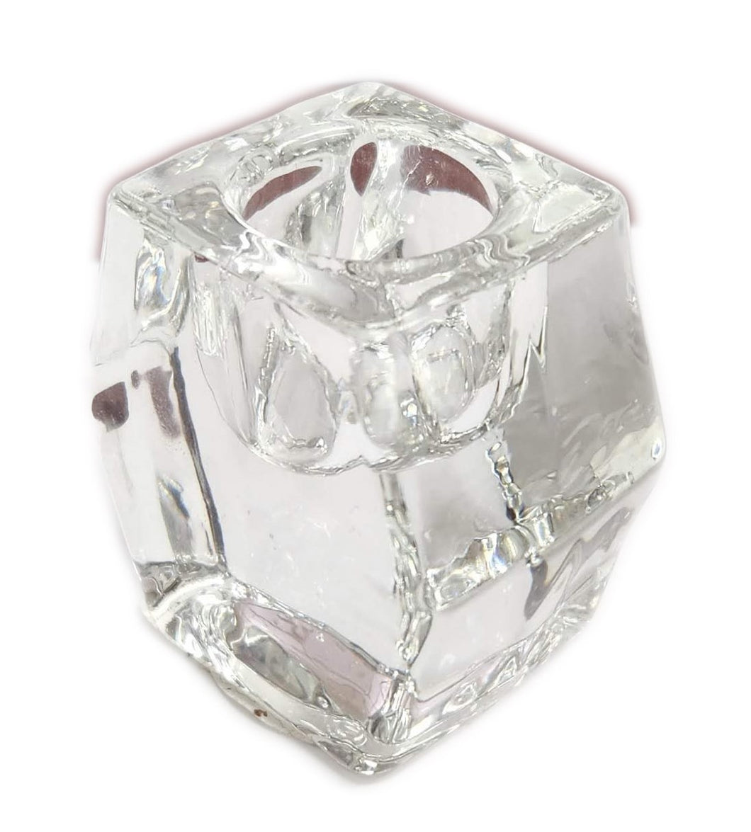 13947-  Glass Candle Holder - D 5.2x6x5.5cm - Clear - Unit price:  1.10$ (Min: Case of 12)