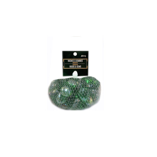 18143 - Green Glass Nuggets  17-19mm  - 300g - Unit price: 0.95$ (Min: Case of 36)