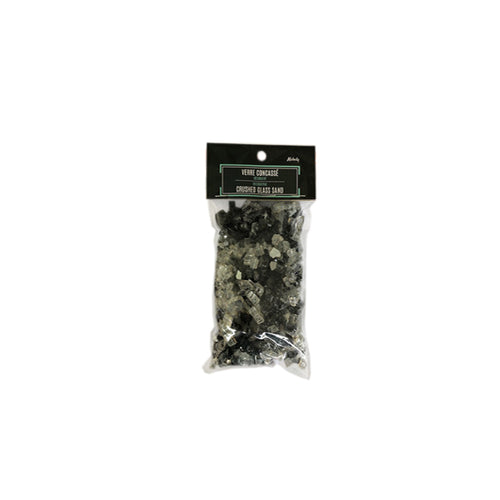 18158 -Crushed Glass  5-8mm - 350g - Silver & Black - Unit price: 1.35$ (Min: Case of 24)