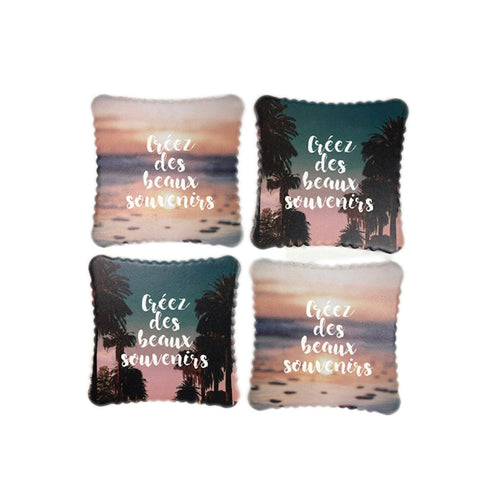 60171 -  4   Coasters With Quote  - 10.8cm - Unit price:  4.85$ (Min: Case of 6)