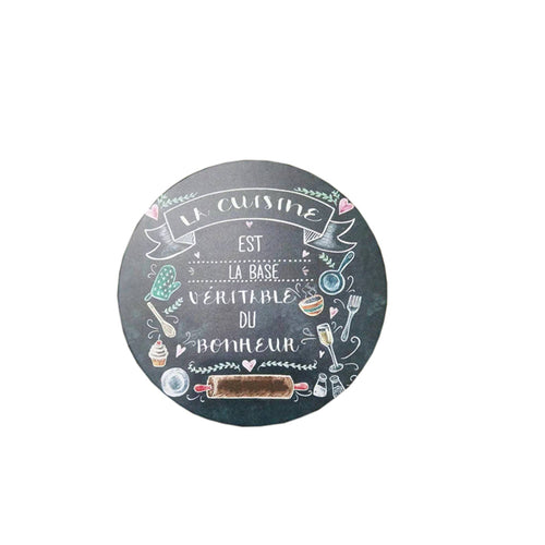 60181 -  Round  Ceramic Trivet  With Quote- 16cm - Unit price:  2.1$ (Min: Case of 6)